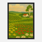 Black frame 50x70 cm 20x28″ - Vineyard & Wildflowers – Australian Countryside Canvas Wall Art - Play By Print