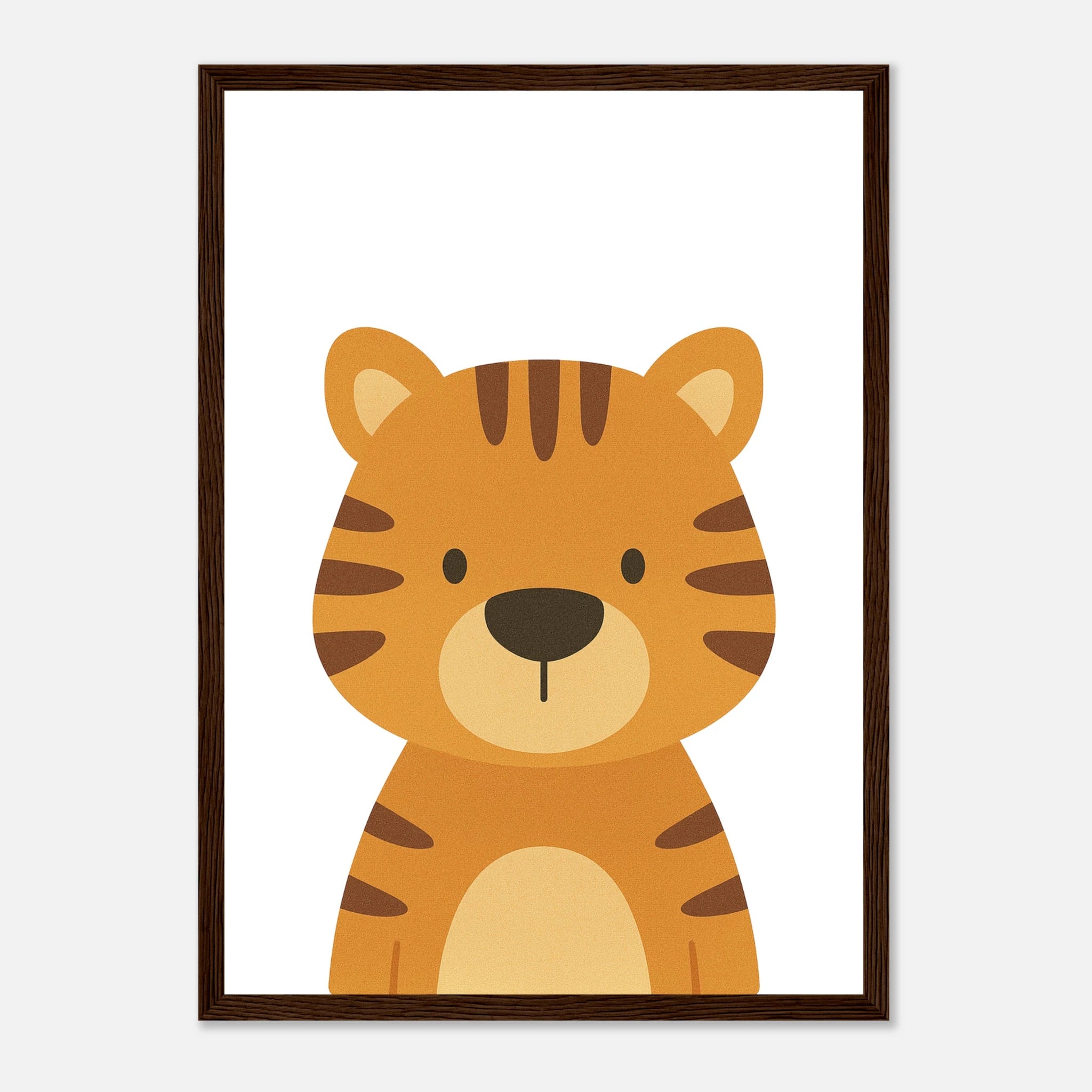 Black frame - Tiger – Minimalist Jungle Animal Art Print | Safari Nursery or Kids’ Room Poster - Play By Print