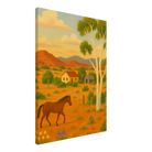 Canvas 50x70 cm 20x28″ - Outback Horse & Gum Tree Canvas Wall Art - Play By Print