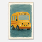 Wood frame 40x60 cm 16x24″ - Happy School Bus – Whimsical Nursery Art Print - Play By Print