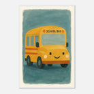 White frame 60x90 cm 24x36″ - Happy School Bus – Whimsical Nursery Art Print - Play By Print