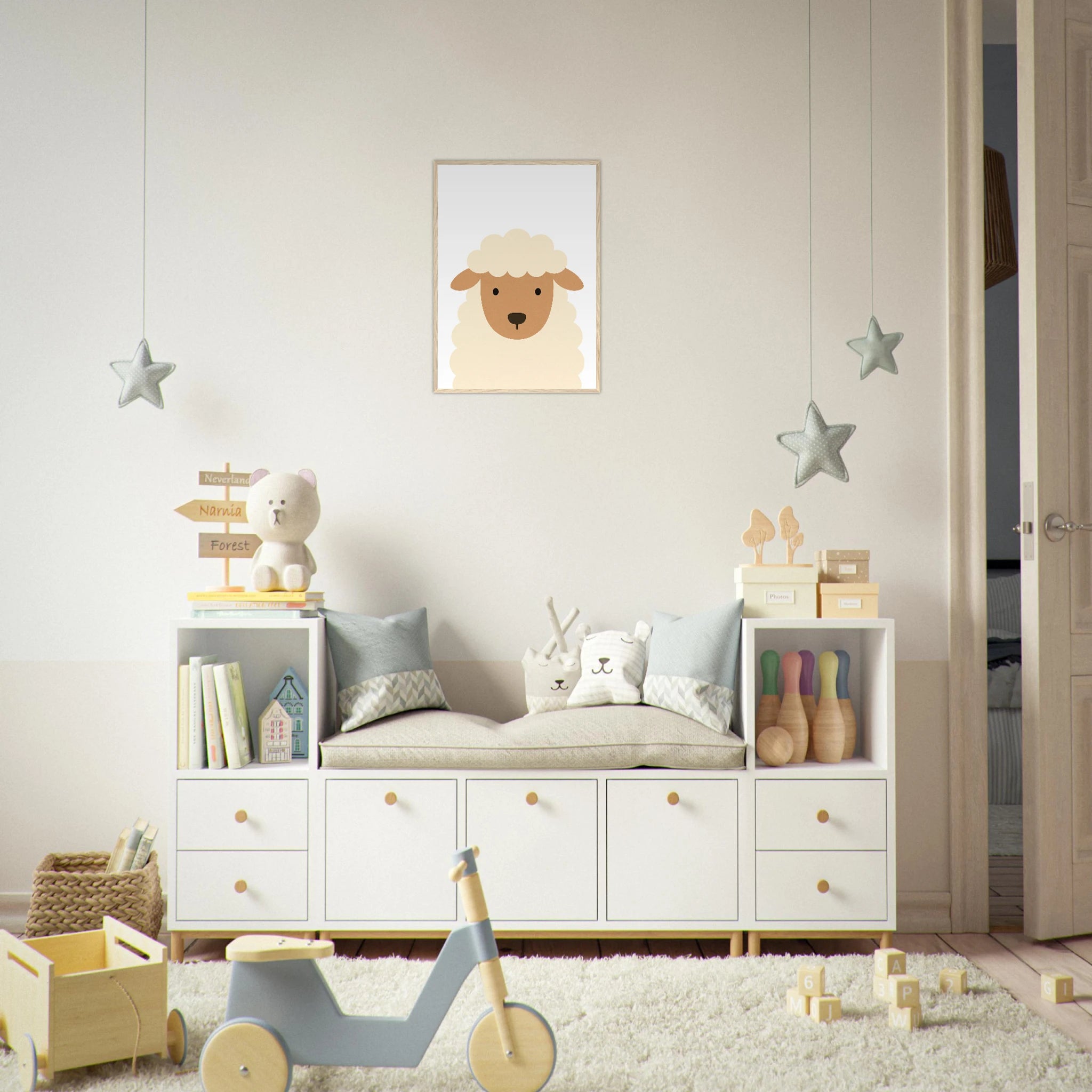 # all-groups - Sheep – Minimalist Farm Animal Art Print | Modern Nursery or Playroom Decor - Play By Print