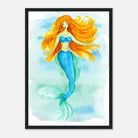 Black frame - Ocean Beauty – Mermaid Watercolour Art Print 🧜♀️🌊 - Play By Print