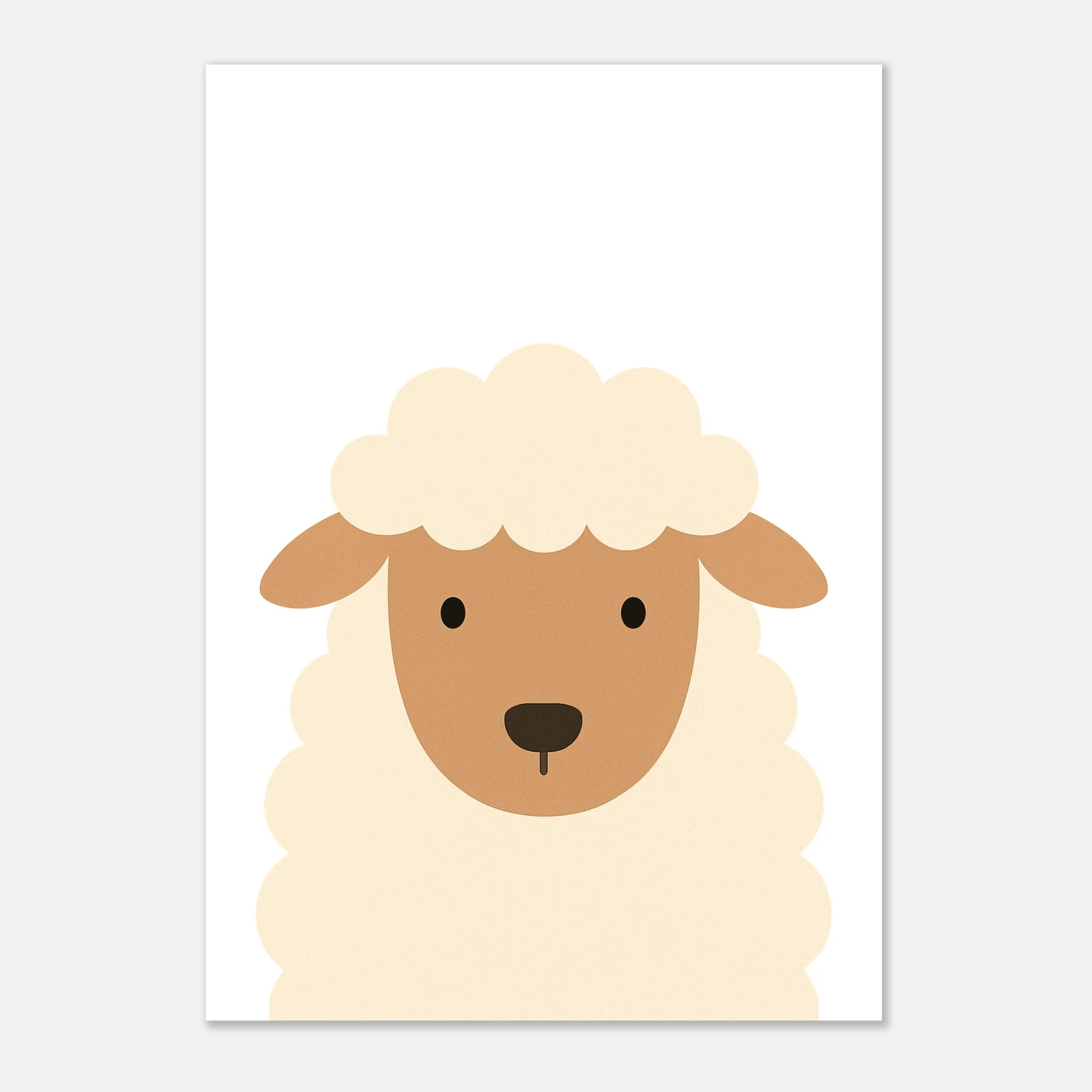 Unframed - Sheep – Minimalist Farm Animal Art Print | Modern Nursery or Playroom Decor - Play By Print