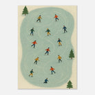 Unframed A3 (29.7 x 42 cm) - Winter Ice Skating Print | Whimsical Folk Art Style - Play By Print