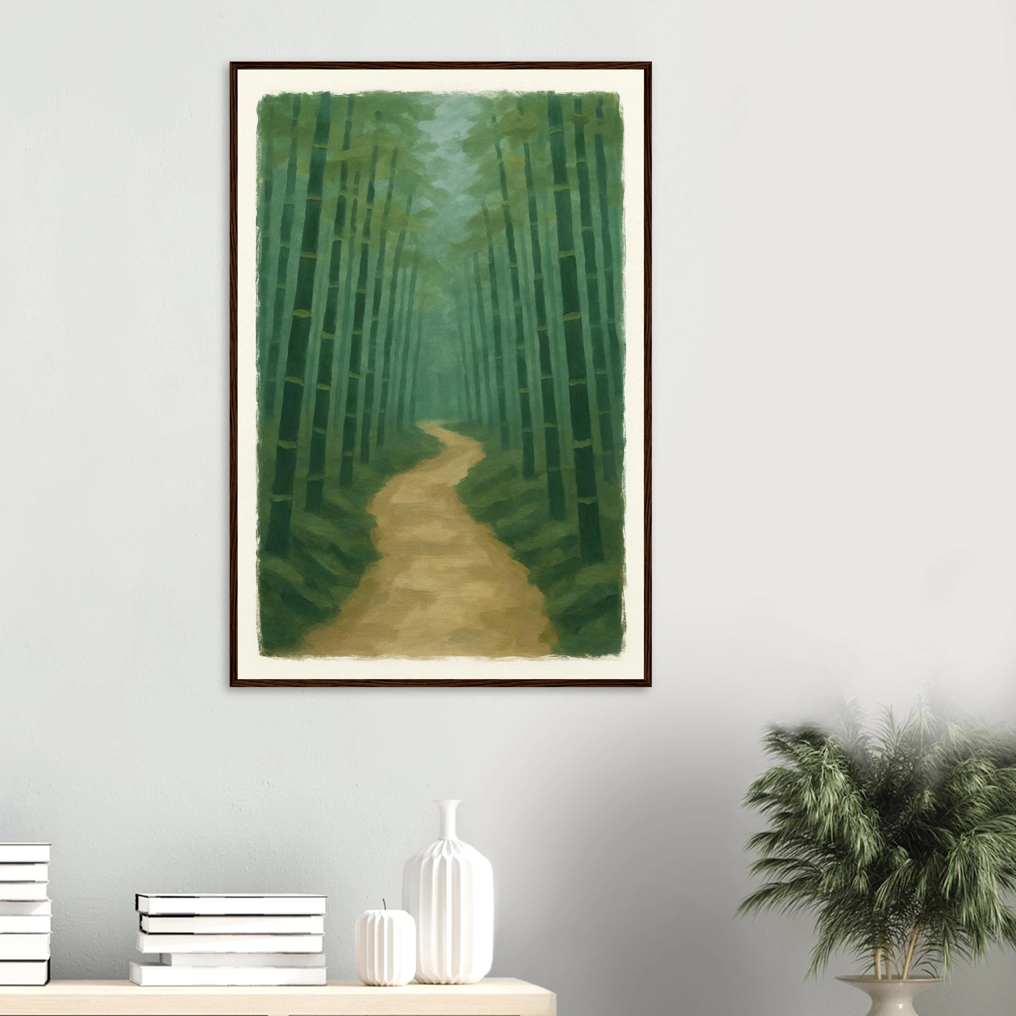 # all-groups - Bamboo Forest Path – Gouache Landscape Art Print - Play By Print