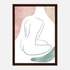 Dark wood frame - Minimalist Nude Wall Art | Boho Line Drawing in Soft Earth Tones - Iris