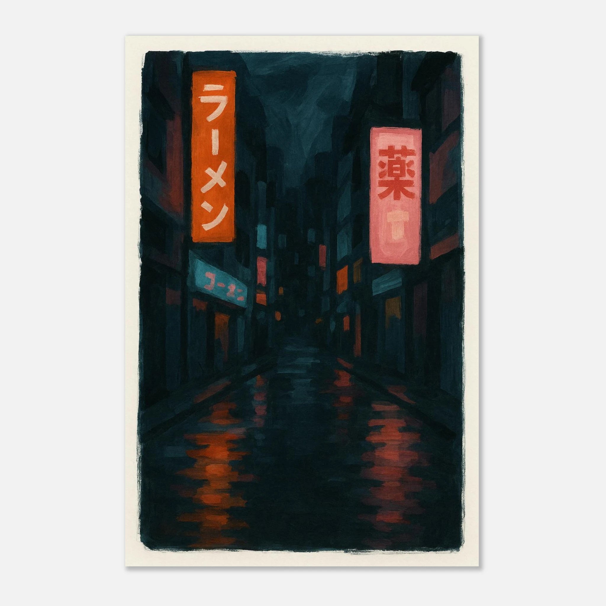 Unframed 30x45 cm 12x18″ - Midnight Neon – Tokyo Alley Art Print - Play By Print