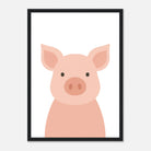 Black frame - Pig – Minimalist Farm Animal Art Print - Play By Print