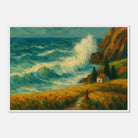 White frame A1 (59.4 x 84.1 cm) - “Wild Coast” | Dramatic Ocean Wave Painting - Play By Print