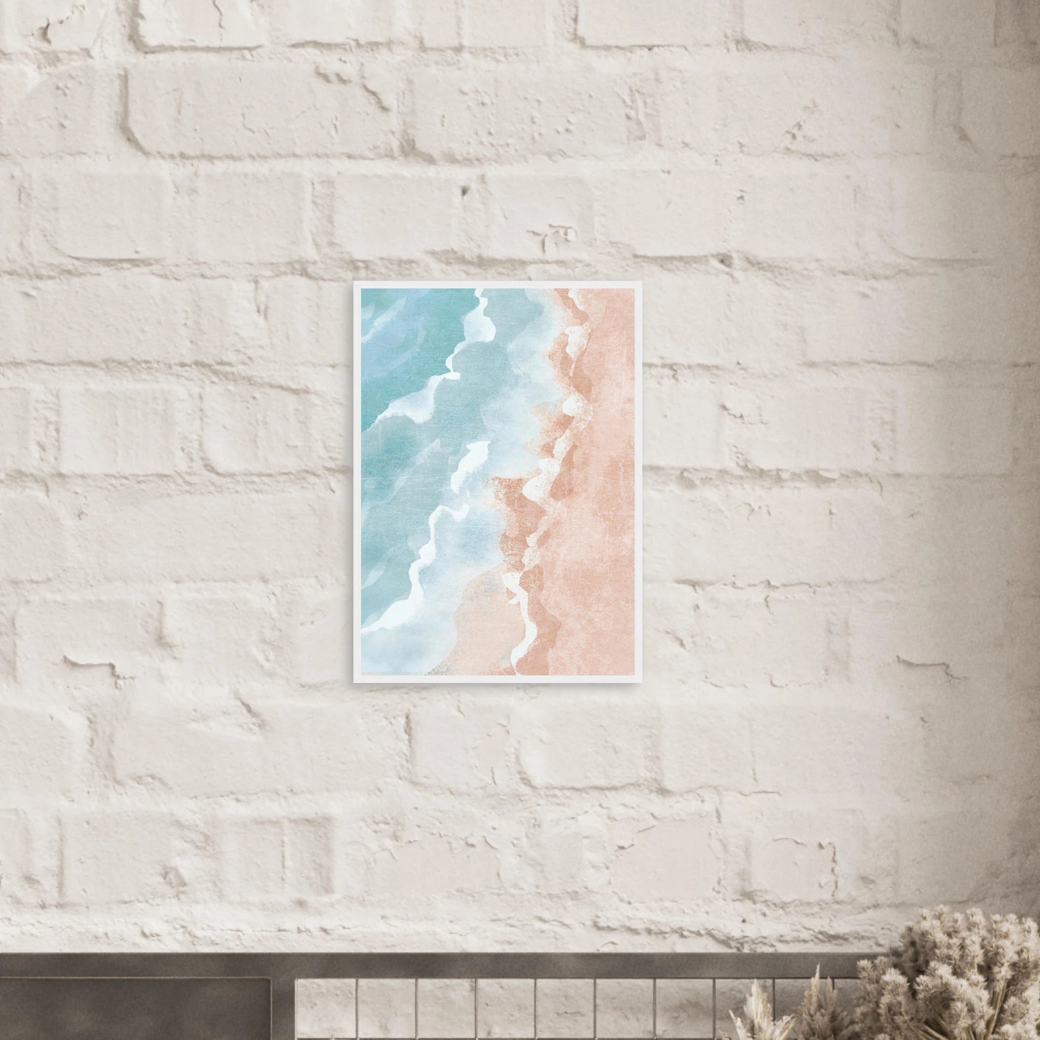 # all-groups - Pastel Shoreline – Soft Coastal Abstract Watercolour Art Print - Daisy