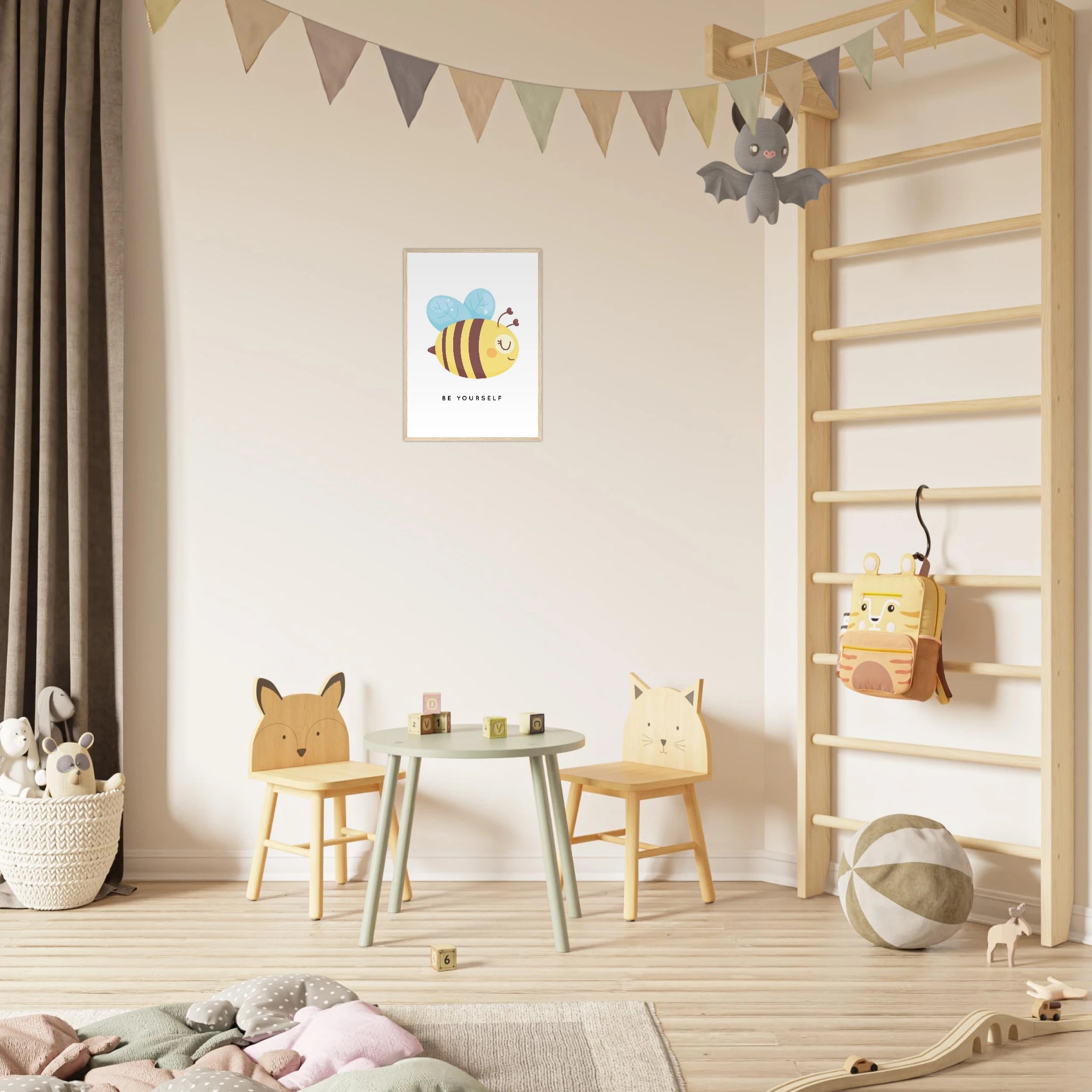 # all-groups - Be Yourself Bee Poster | Positive Quote Wall Art for Kids - Elena