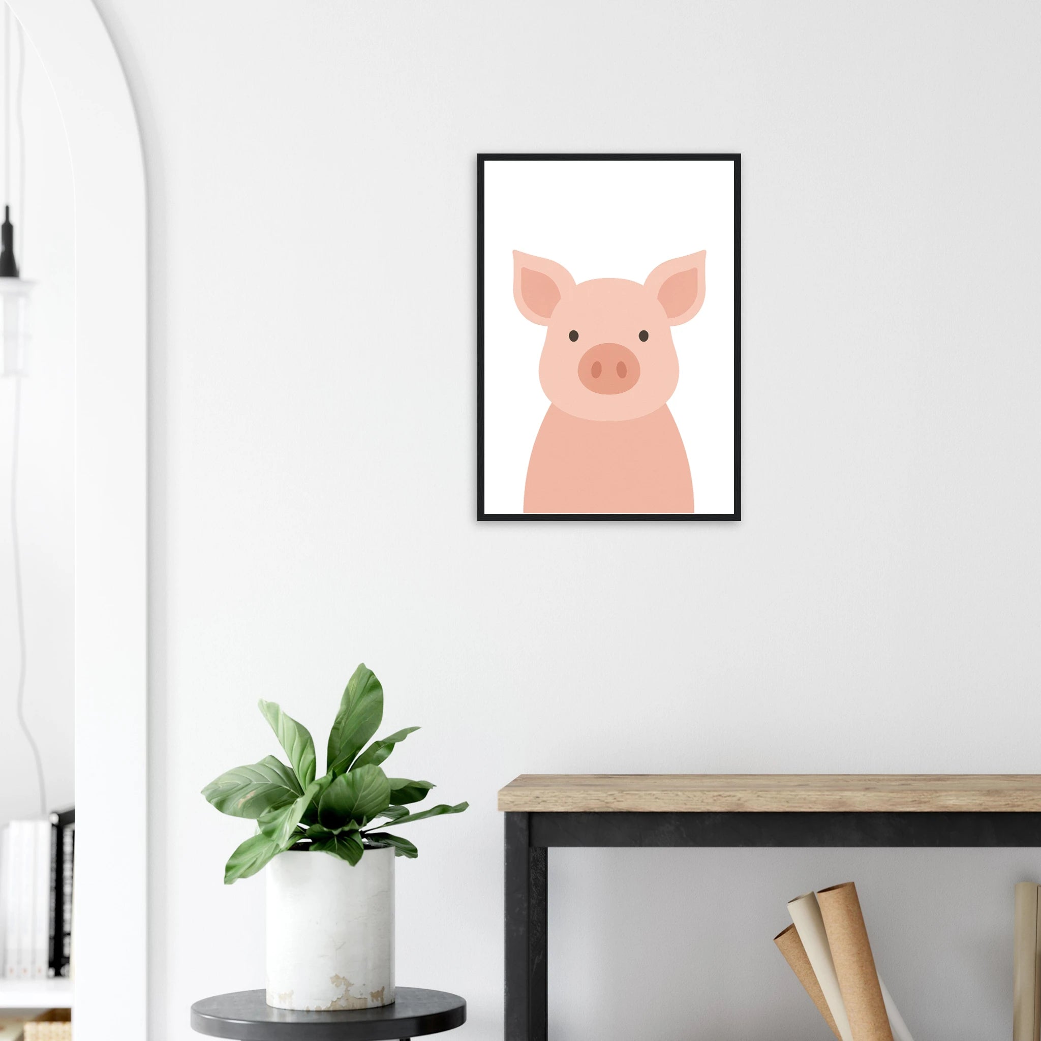 # all-groups - Pig – Minimalist Farm Animal Art Print - Play By Print