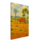 Canvas 40x60 cm 16x24″ - Outback Windmill & Cottage Canvas Wall Art - Play By Print