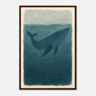 Dark wood frame 40x60 cm 16x24″ - Blue Whale – Gouache-Style Art Print - Play By Print