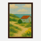 Dark wood frame 40x60 cm 16x24″ - Coastal Beach Shack Canvas Wall Art - Play By Print