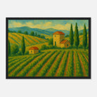 Black frame A3 (29.7 x 42 cm) - Tuscan Serenity – Golden Vineyard Landscape Wall Art Print - Play By Print