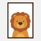 Dark wood frame - Lion Nursery Print – Jungle Animal Art for Kids - Play By Print