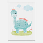 Unframed - Blue Dinosaur Nursery Print | Watercolour Brachiosaurus Wall Art for Kids - Iris