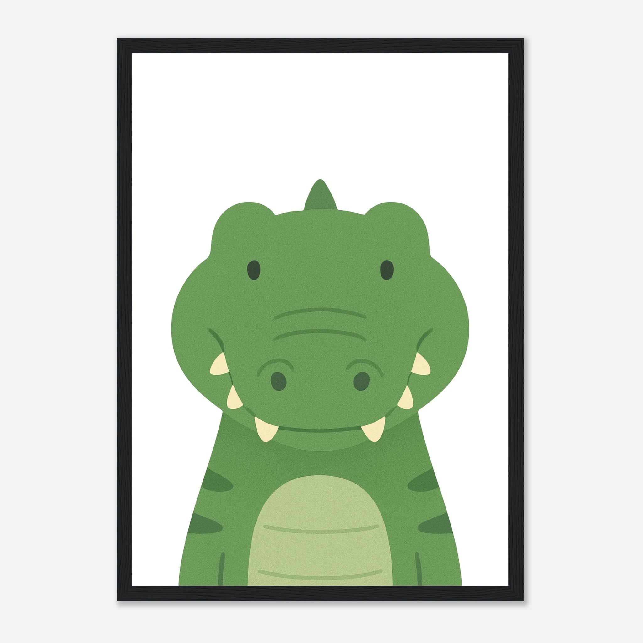Black frame - Crocodile – Minimalist Jungle Animal Art Print - Play By Print