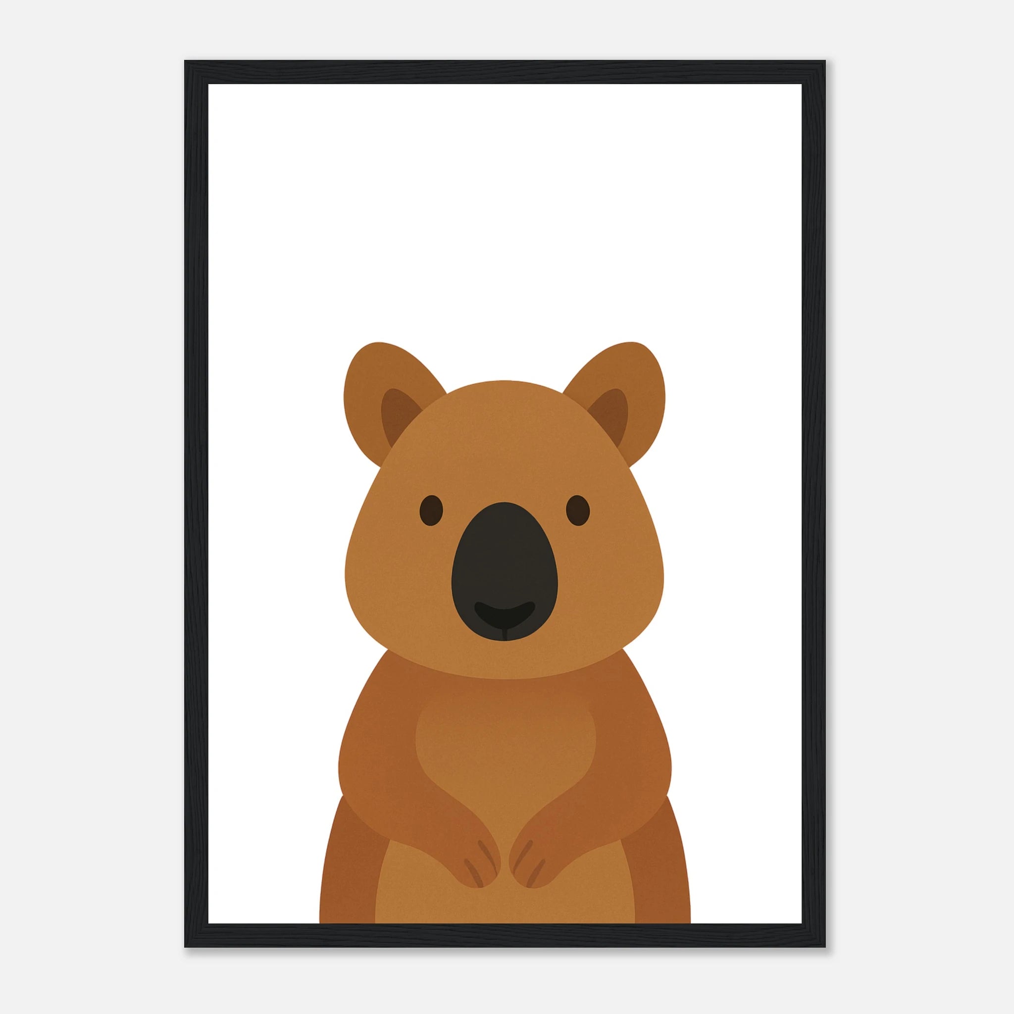 Black frame - Quokka – Minimalist Australian Animal Art Print - Play By Print