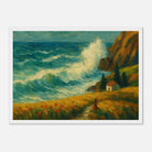 White frame A3 (29.7 x 42 cm) - “Wild Coast” | Dramatic Ocean Wave Painting - Play By Print