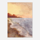 Unframed - Golden Coastline – Watercolour Sunset Seascape Art Print - Daisy