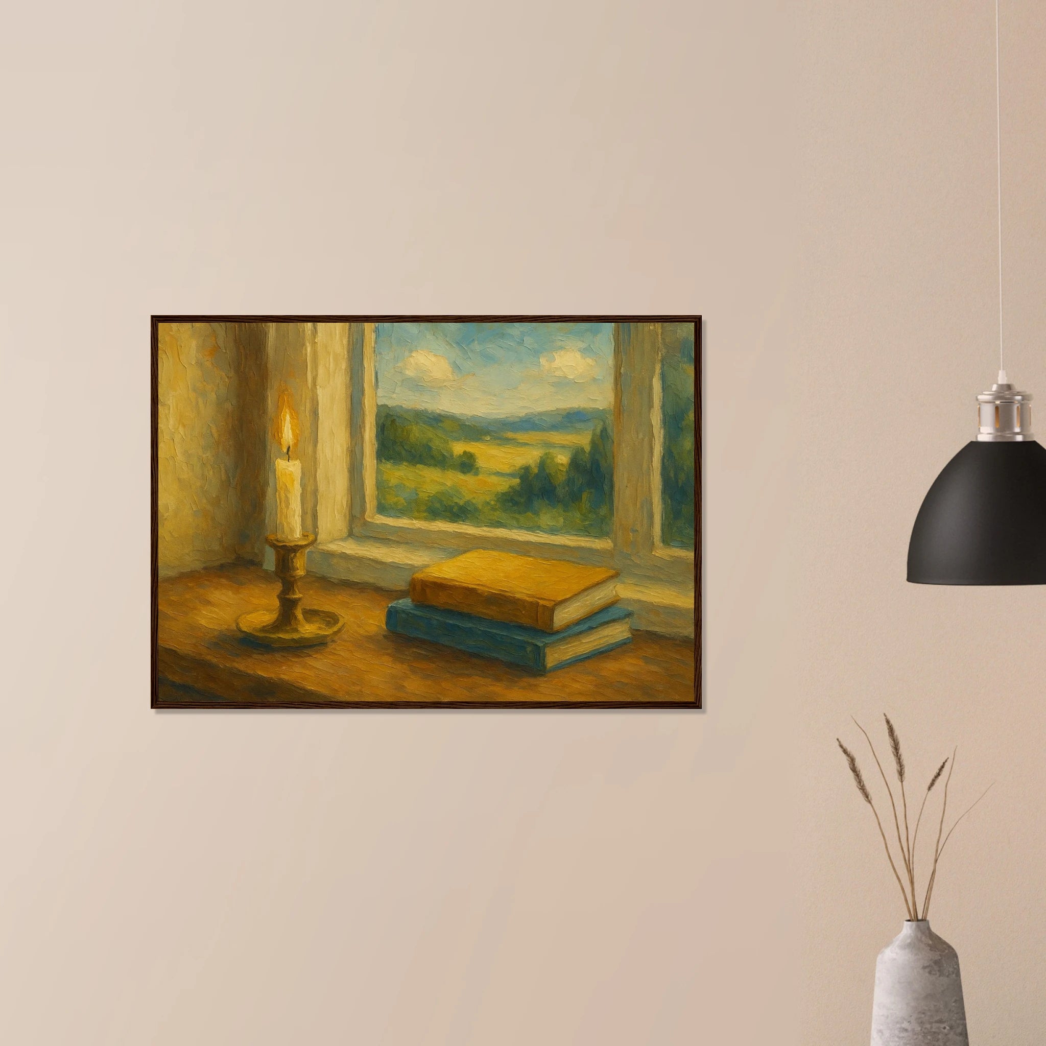 # all-groups - “Golden Light & Quiet Pages” | Candlelit Window Still Life - Play By Print