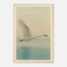 Wood frame 30x45 cm 12x18″ - Grace in Flight – Watercolour Swan Over Calm Waters - Play By Print