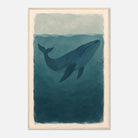 Wood frame 60x90 cm 24x36″ - Blue Whale – Gouache-Style Art Print - Play By Print
