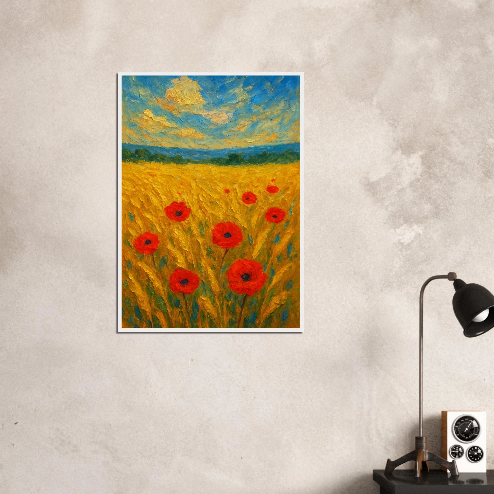 # all-groups - Golden Poppy Field Print | Vibrant Impressionist Landscape - Play By Print