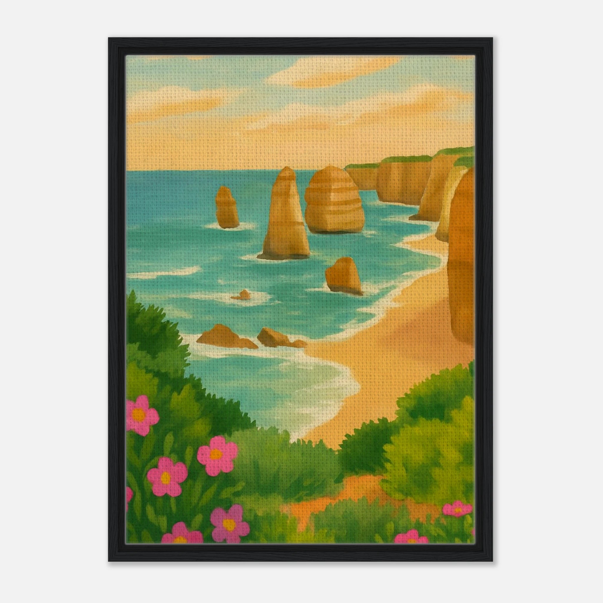 Black frame 50x70 cm 20x28″ - Twelve Apostles Coastal Canvas Wall Art - Play By Print