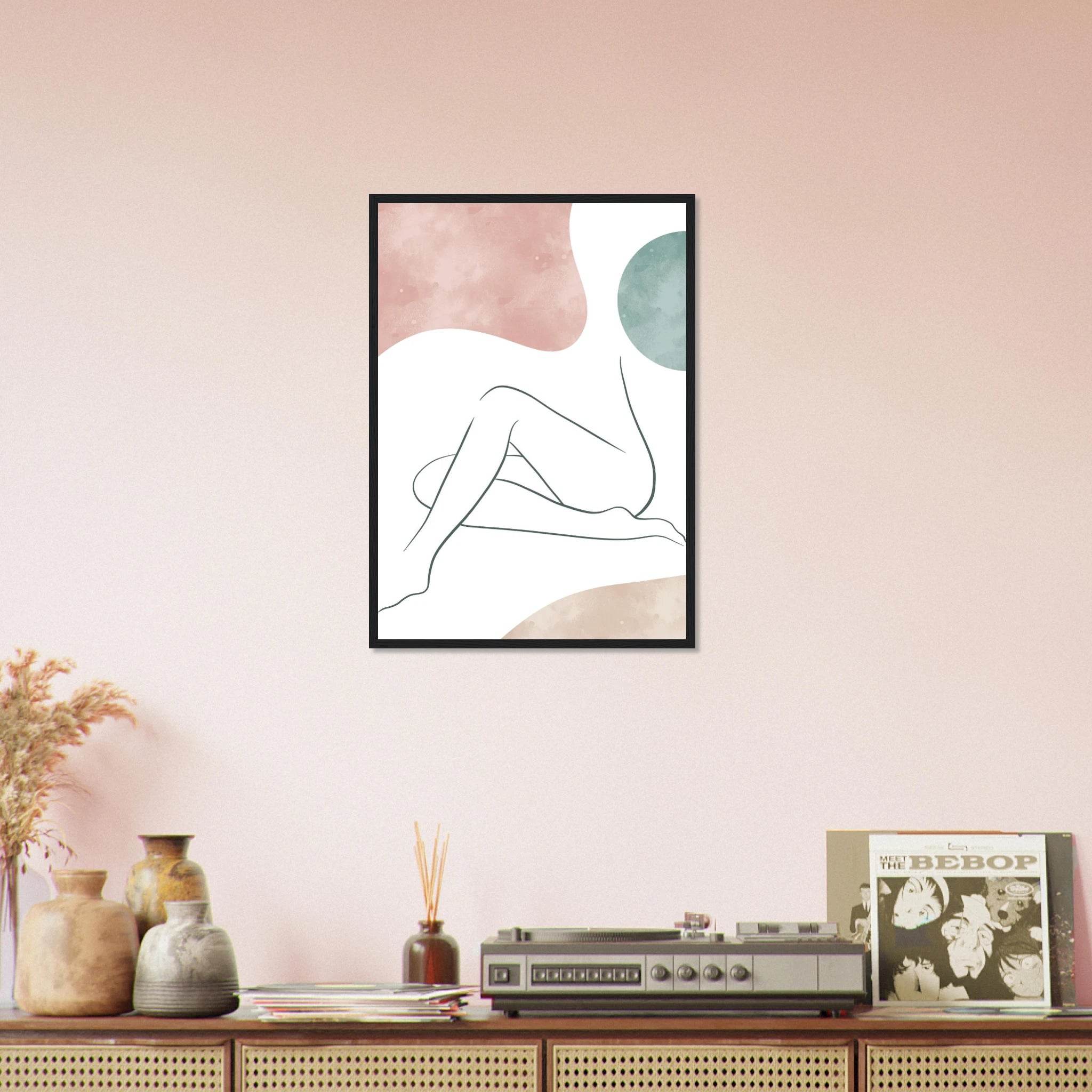 # all-groups - Boho Nude Line Art Print | Minimalist Female Silhouette with Earth Tones - Iris