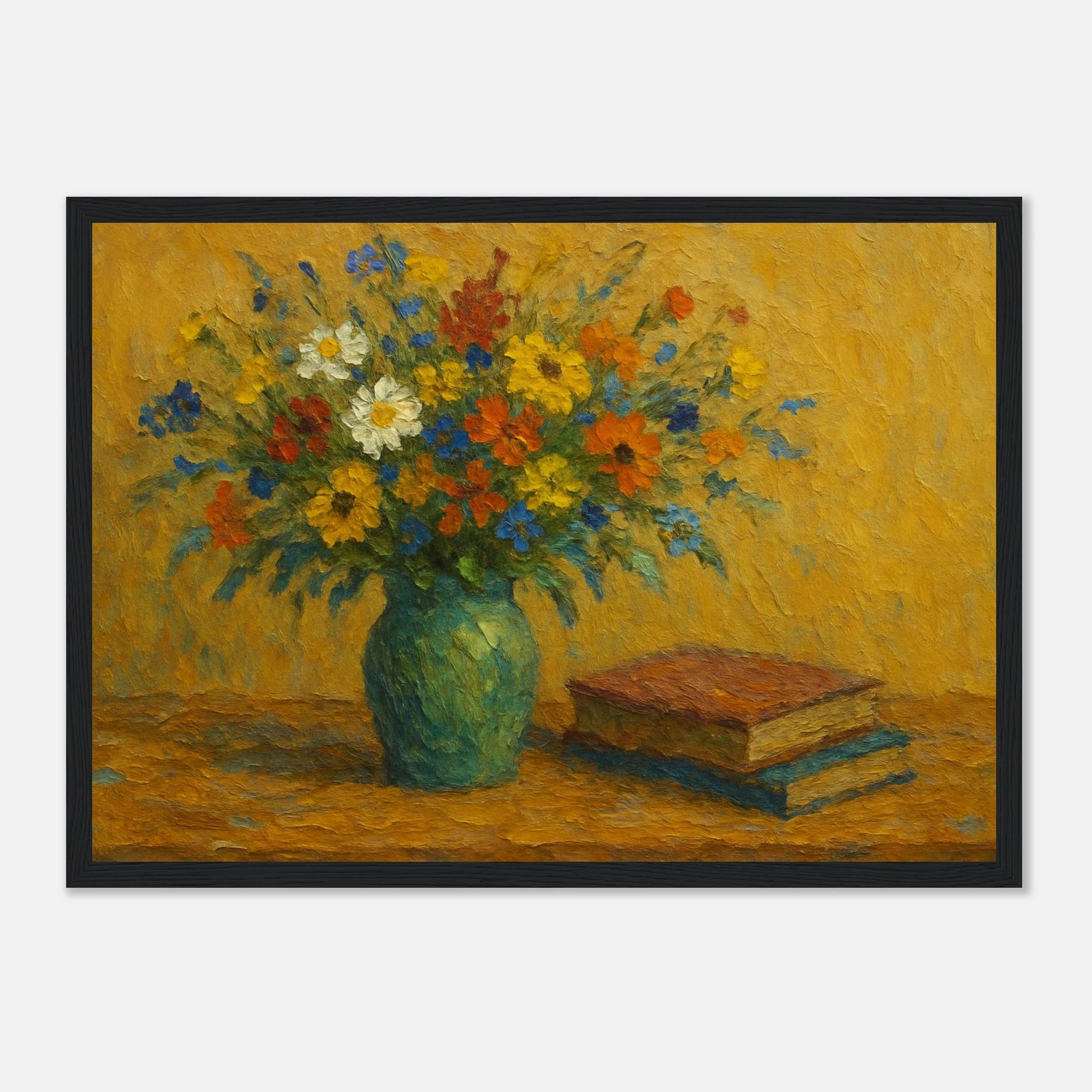 Black frame A3 (29.7 x 42 cm) - “Wild Blooms & Well-Worn Pages” | Floral Still Life - Play By Print