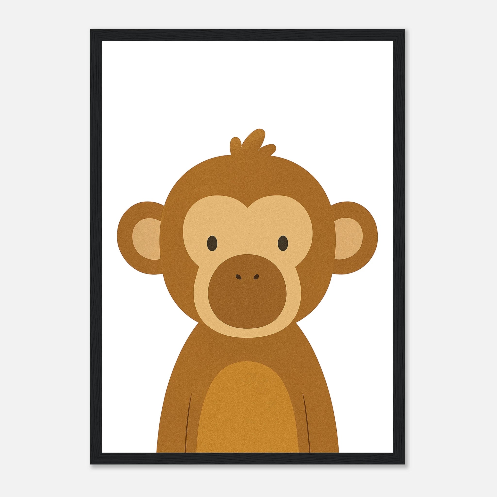 Black frame - Monkey – Jungle Nursery Art Print - Play By Print