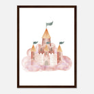 Dark wood frame - Watercolour Princess Castle Wall Art - Olga