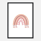 Black frame - Boho Pink Rainbow Wall Art - Jerin