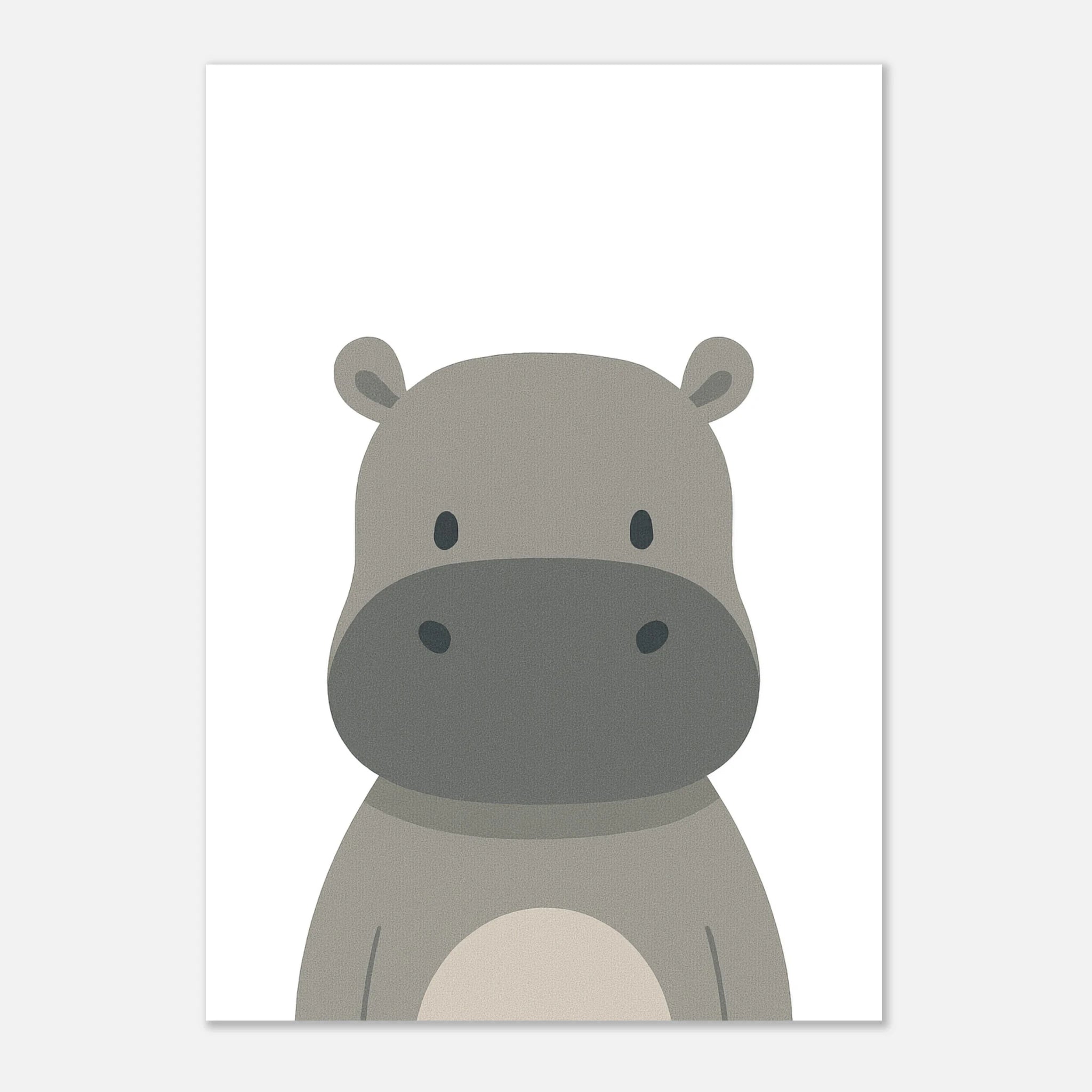 Unframed - Hippo – Minimalist Safari Animal Art Print - Play By Print