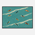 Black frame A1 (59.4 x 84.1 cm) - “The Paddle Out” Print | Retro Surfer Wall Art - Play By Print