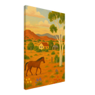 Canvas 40x60 cm 16x24″ - Outback Horse & Gum Tree Canvas Wall Art - Play By Print