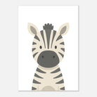 Unframed - Zebra – Minimalist Safari Animal Art Print | Monochrome Nursery or Kids’ Poster - Play By Print