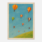 Wood frame A4 (21x29.7 cm 8x12") - Up and Away Hot Air Balloon Wall Art | Whimsical Nursery or Playroom Print - Play By Print