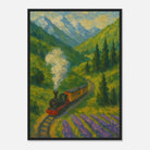 Black frame A2 (42 x 59.4 cm) - Mountain Steam Train Wall Art | Textured Painterly Travel - Play By Print