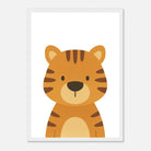 White frame - Tiger – Minimalist Jungle Animal Art Print | Safari Nursery or Kids’ Room Poster - Play By Print