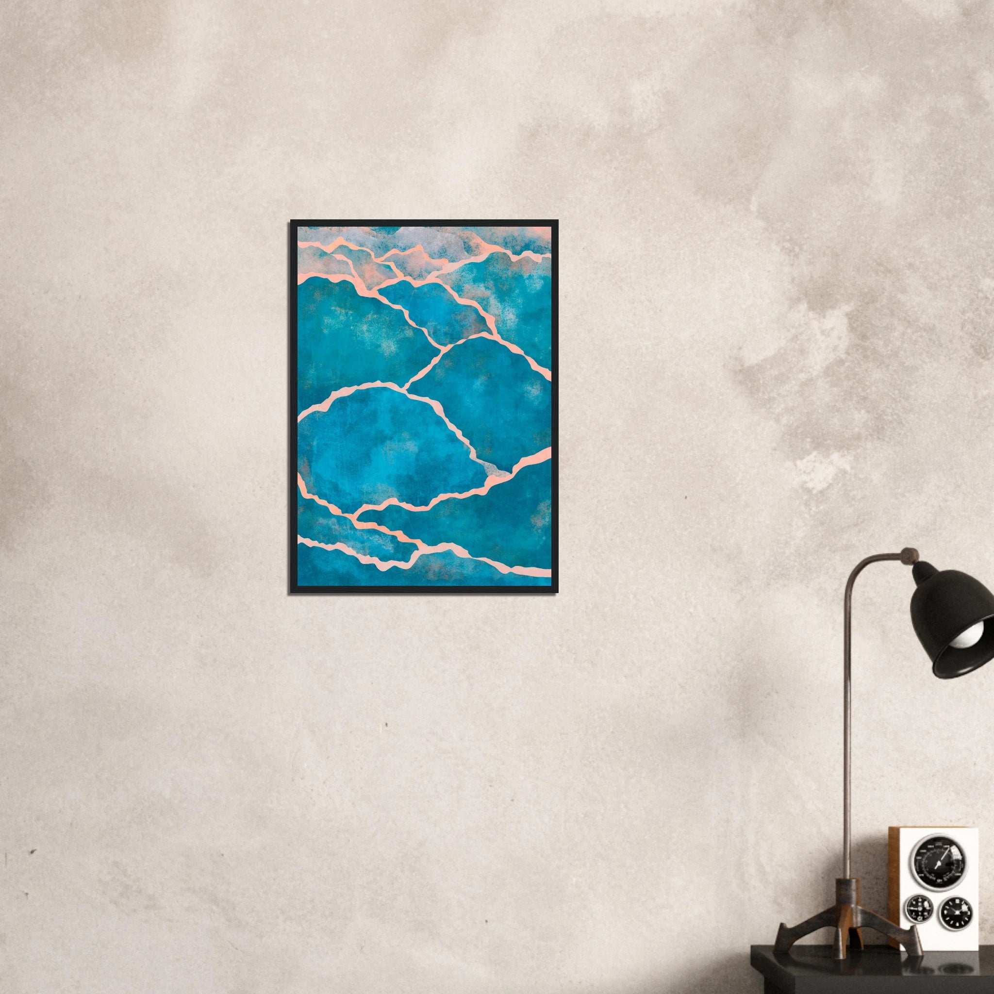 # all-groups - Cracked Ocean – Abstract Teal Coastal Texture Art Print - Daisy