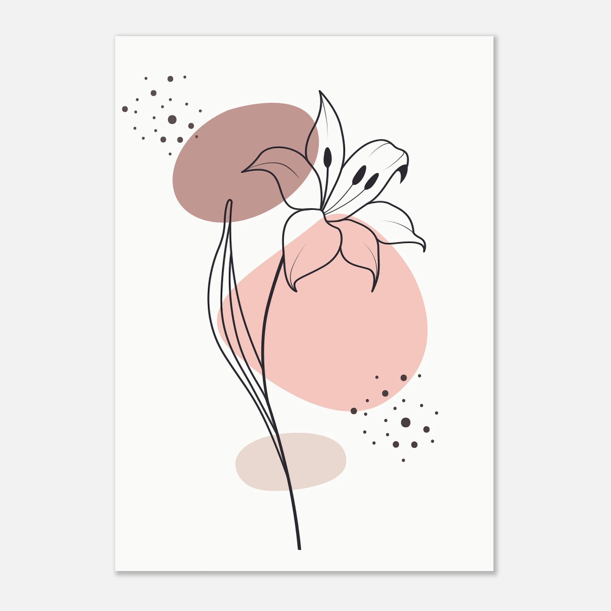 Unframed - Minimalist Lily Flower Art Print - Jerin