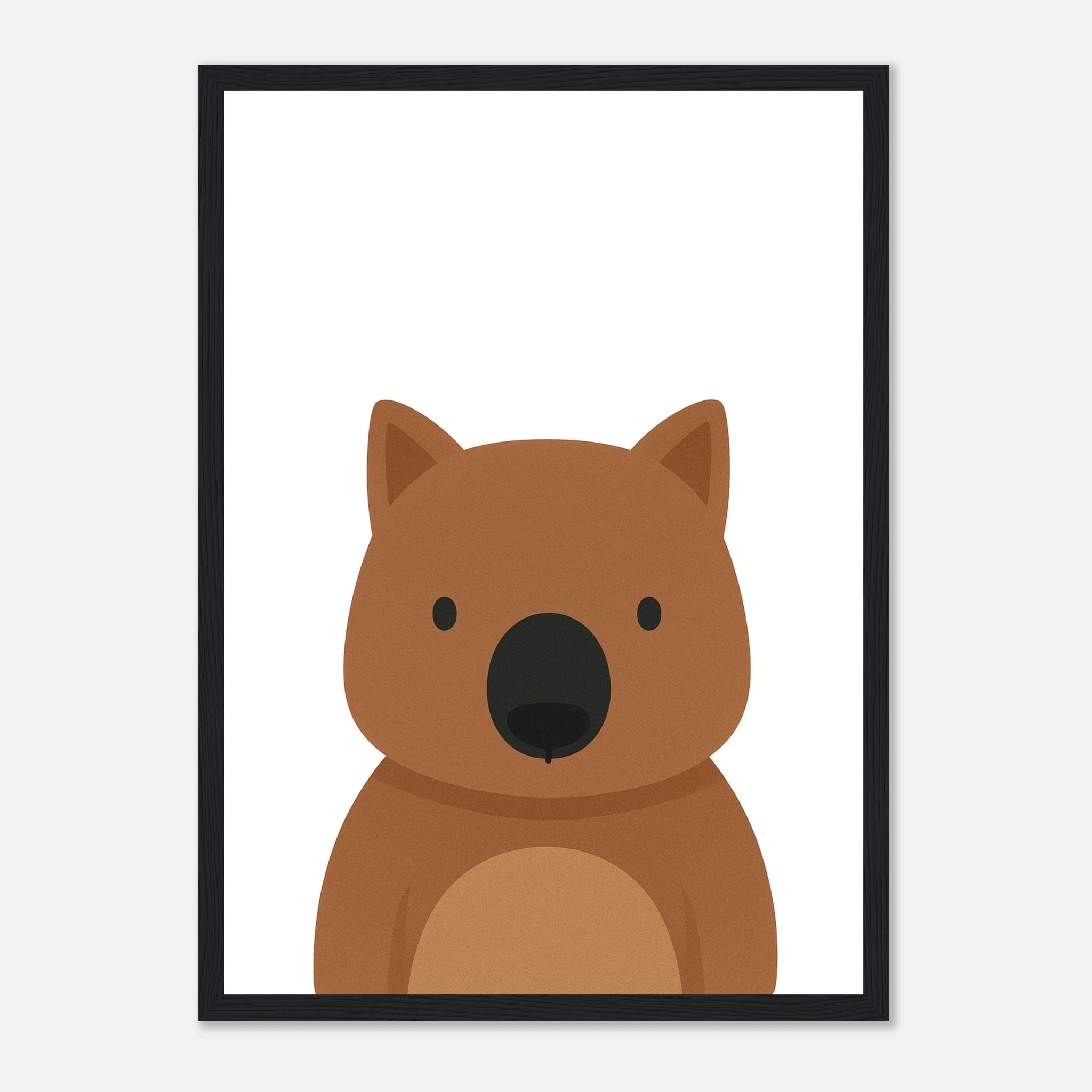 Black frame - Wombat Nursery Print – Cute Australian Animal Wall Art - Play By Print