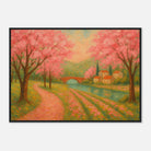 Black frame A1 (59.4 x 84.1 cm) - Spring Cherry Blossom Lane – Pink Blossoms by the River Art Print - Play By Print