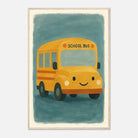 Wood frame 60x90 cm 24x36″ - Happy School Bus – Whimsical Nursery Art Print - Play By Print