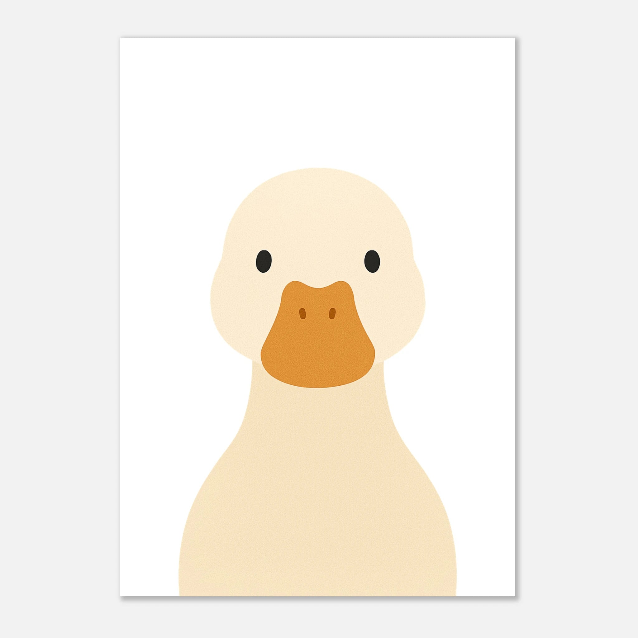 Unframed - Duck – Minimalist Farm Animal Art Print | Nursery or Educational Wall Poster - Play By Print